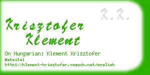 krisztofer klement business card